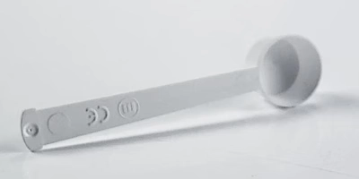 Cuillère doseuse 1 ml en plastique alimentaire blanc pour poudre — équivaut à 0,5 g