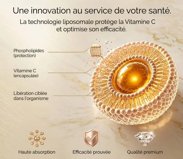 Gélule de vitamine C liposomale — encapsulation phospholipidique avancée
